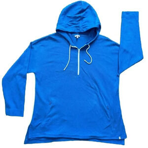 Talbots Women's Hooded Half-Zip High-Low Hem Pique Pullover  XLarge